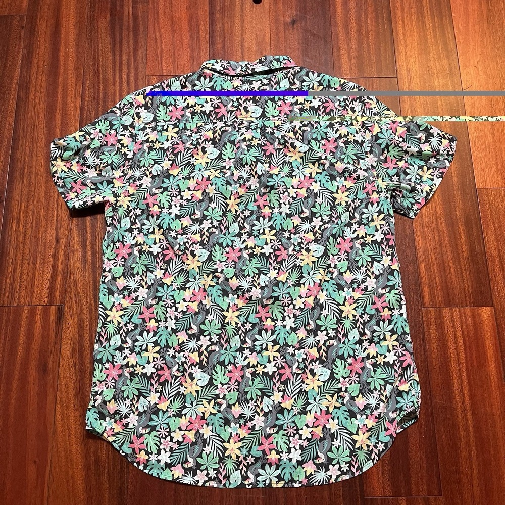 Chubbies Shirt Men Medium Performance Stretch Hibiscus Floral Button Up Ripstop - Picture 5 of 10